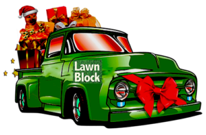 Lawn Block Christmas New Year truck