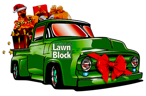 Lawn Block Christmas New Year truck