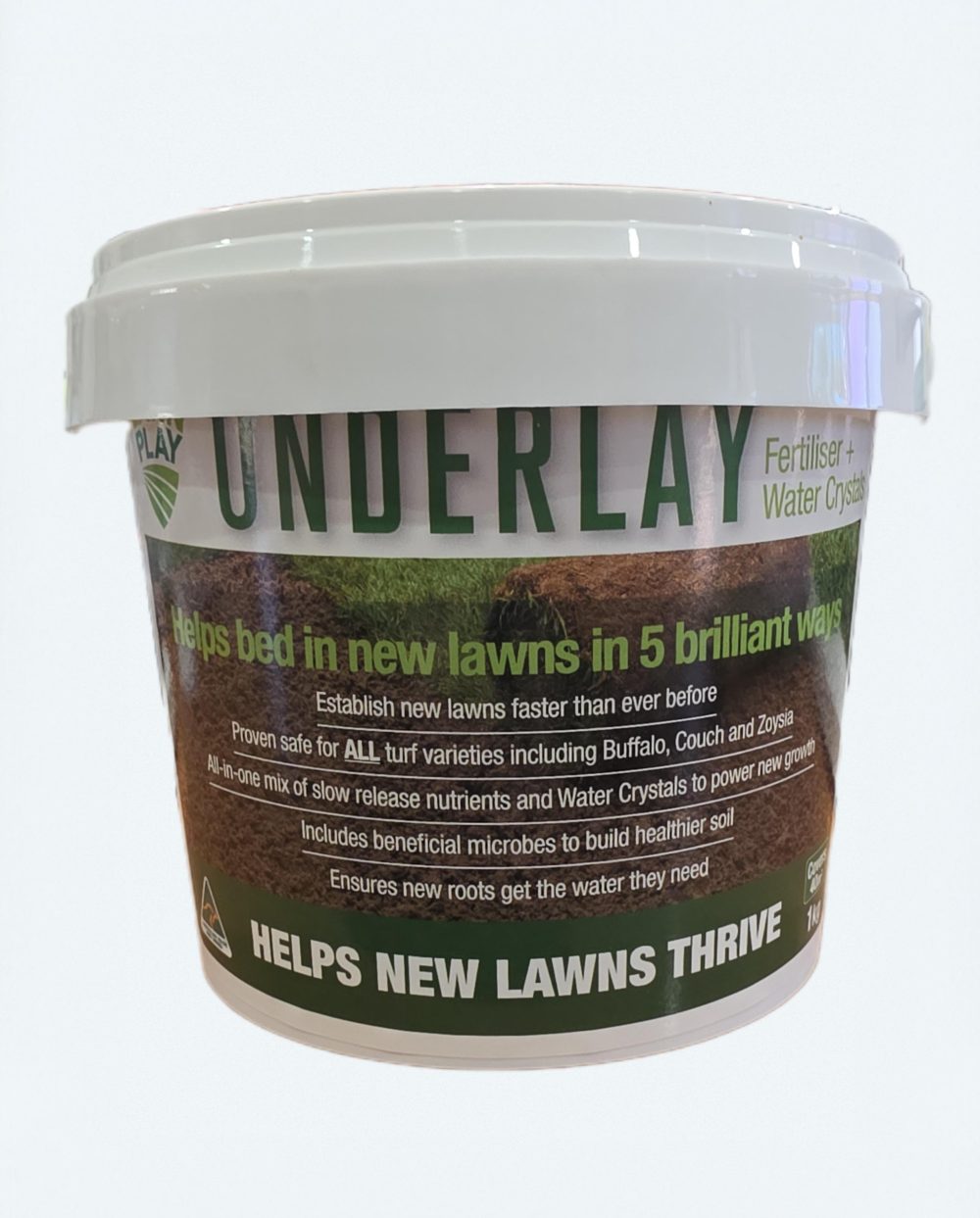 Lawn Play Underlay Fertiliser and Water Crystals 1Kg (Covers 40sqm)